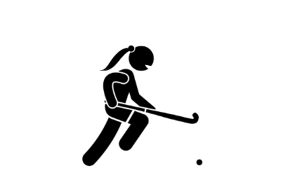 Stick person playing hockey